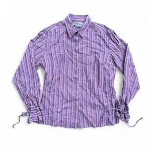 Women’s Purple Columbia Striped Longsleeve Button Down Shirt